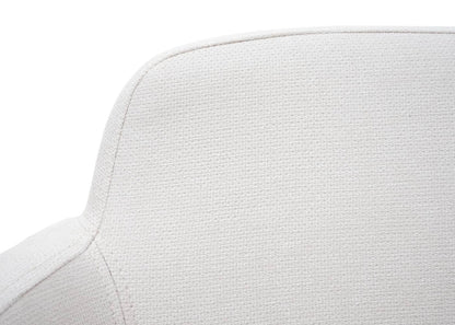 Set van 6 eetkamerstoelen MCW-L13, gestoffeerde stoel keukenstoel met armleuningen, stof/textiel metaal ~ crème-wit