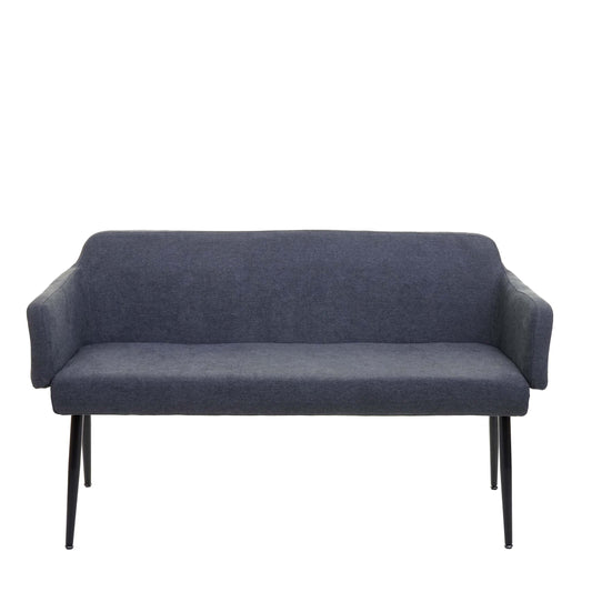Bank MCW-L13, eetkamerbank bank gestoffeerd bank kledingkastbank rugleuning armleuning stof/textiel 133cm ~ antraciet