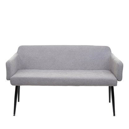 Bank MCW-L13, eetkamerbank bank gestoffeerd bank garderobe bank rugleuning armleuning stof/textiel 133cm ~ grijs