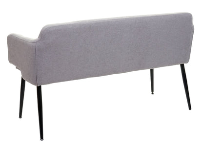 Bank MCW-L13, eetkamerbank bank gestoffeerd bank garderobe bank rugleuning armleuning stof/textiel 133cm ~ grijs
