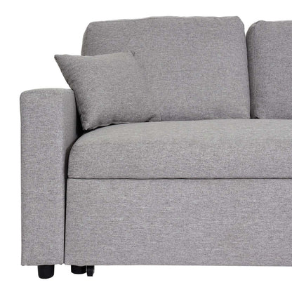 Hoekbank met bed box MCW-L17, bank L-vorm, ligvlak Nosag vering 228cm ~ grijs