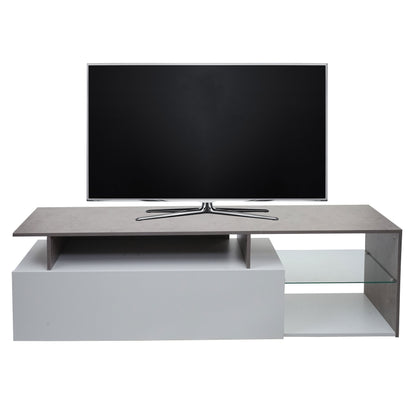 TV-rek MCW-L35, lowboard TV-tafel dressoir TV-meubel ladekast, hout 47x170x40cm opbergvak, wit betonlook