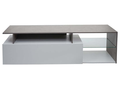 TV-rek MCW-L35, lowboard TV-tafel dressoir TV-meubel ladekast, hout 47x170x40cm opbergvak, wit betonlook