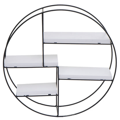 Wandplank MCW-K76, Hangende plank Zwevende plank, 4 planken Metalen massief hout Industrieel 45x45x11cm ~ wit