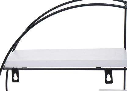 Wandplank MCW-K76, Hangende plank Zwevende plank, 4 planken Metalen massief hout Industrieel 45x45x11cm ~ wit