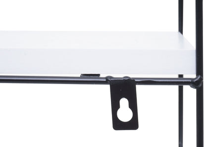 Wandplank MCW-K76, Hangende plank Zwevende plank, 4 planken Metalen massief hout Industrieel 45x45x11cm ~ wit