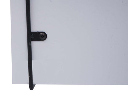 Wandplank MCW-K78, Hangende plank Zwevende plank, 3 planken Metalen massief hout Industrieel 40x40x13cm ~ wit