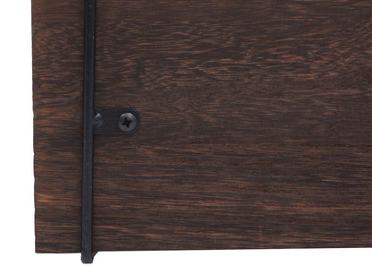 Wandplank MCW-K78, Hangende plank Zwevende plank, 3 planken Metalen massief hout Industrieel 40x40x13cm ~ donkerbruin