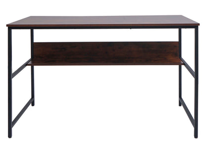 Bureau MCW-K80, bureau computer bureau werkblad, metaal MDF 120x60cm ~ bruin