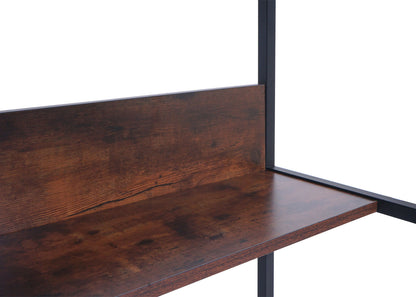 Bureau MCW-K80, bureau computer bureau werkblad, metaal MDF 120x60cm ~ bruin