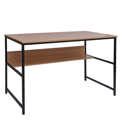 Bureau MCW-K80, bureau computer bureau werkblad, metaal MDF 120x60cm ~ natuur