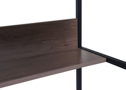 Bureau MCW-K80, bureau computer bureau werkblad, metaal MDF 120x60cm ~ grijsbruin