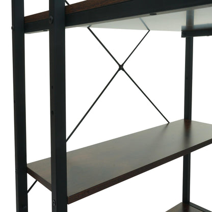 Bureau met legplank MCW-K81, laptoptafel bureau werktafel, 100x60cm metaal MDF ~ bruin