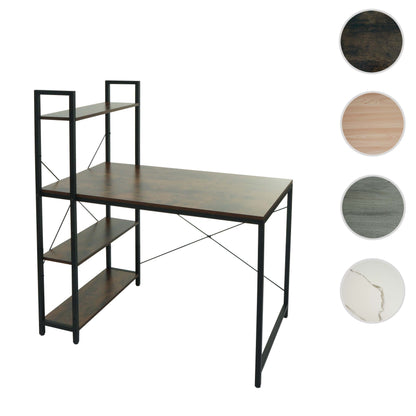 Bureau met legplank MCW-K81, laptoptafel bureau werktafel, 100x60cm metaal MDF ~ bruin