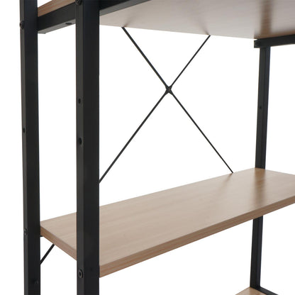 Bureau met legplank MCW-K81, laptoptafel bureau werktafel, 100x60cm metaal hout ~ natuur