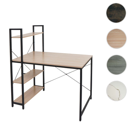 Bureau met legplank MCW-K81, laptoptafel bureau werktafel, 100x60cm metaal hout ~ natuur