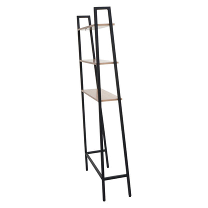 Staande plank MCW-K82, badkamer plank wasmachine plank ladder plank, industrieel metaal hout 155x64x25cm ~ natuur