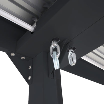 Aluminium pergola MCW-L41, lamellen paviljoen terrasoverkapping, stevig 8cm metalen frame 3x6m ~ antraciet
