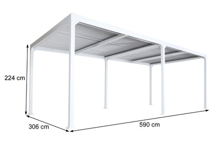 Aluminium pergola MCW-L41, lamellen paviljoen terrasoverkapping, stevig 8cm metalen frame 3x6m ~ antraciet