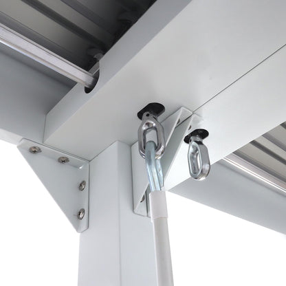 Aluminium pergola MCW-L41, lamellen paviljoen terrasoverkapping, stevig 8cm metalen frame 3x6m ~ wit