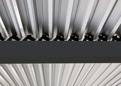 Aluminium pergola MCW-L41, lamellen paviljoen terrasoverkapping, stevig 8cm metalen frame 3x3,7m ~ antraciet