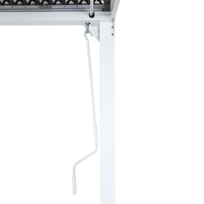Aluminium pergola MCW-L41 met 6x zijwand, lamellenpaviljoen, stevig 8cm metalen frame 3x6m ~ wit