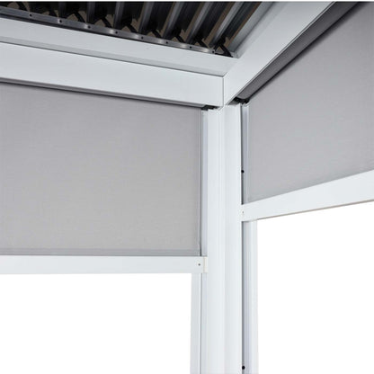 Aluminium pergola MCW-L41 met 3x zijwand, lamellenpaviljoen, stevig 8cm metalen frame 3x3m ~ wit