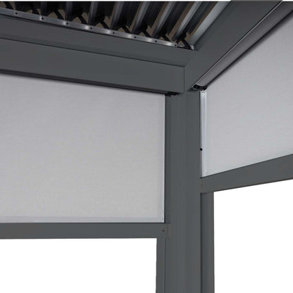 Aluminium pergola MCW-L41 met 2x zijwand, lamellenpaviljoen, stevig 8cm metalen frame 3x3m ~ antraciet