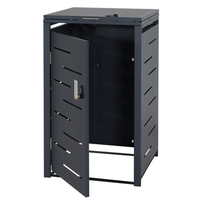 1-bak deksel voor vuilnisbak MCW-E83, deksel voor vuilnisbak, uitschuifbaar 103x60x62cm ~ antraciet, staal 24kg