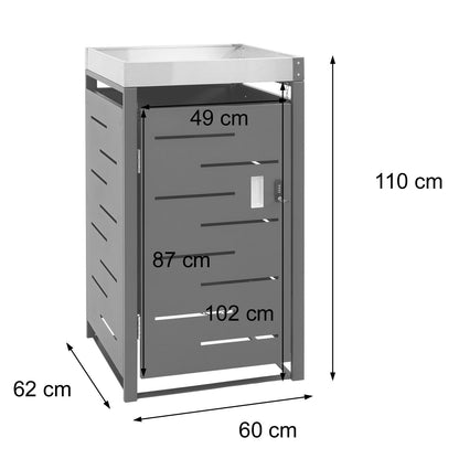 1 Bak deksel MCW-H40b, bak, plantenbak roestvrij staal-metaal combinatie 24kg 110x60x62cm uitbreidbaar