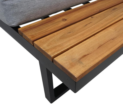 Tuinset MCW-L27, bankstel loungeset, spun poly aluminium acaciahout MVG-gecertificeerd ~ lichtgrijs