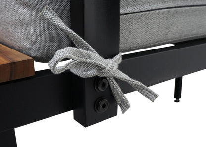 Tuinset MCW-L27, bankstel loungeset, spun poly aluminium acaciahout MVG-gecertificeerd ~ lichtgrijs