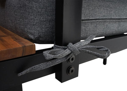 Tuinset MCW-L27, bankstel loungeset, gesponnen poly aluminium acaciahout MVG-gecertificeerd ~ donkergrijs