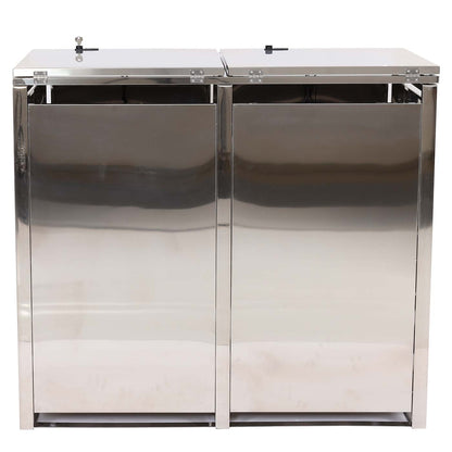 2-bakken stofbakdeksel MCW-E83, stofbakdeksel, uitschuifbaar 103x115x63cm ~ roestvrij staal 38kg