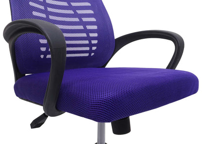 Bureaustoel MCW-L44, bureaustoel computerstoel, ergonomische rugleuning, netbespanning stof/textiel ~ paars