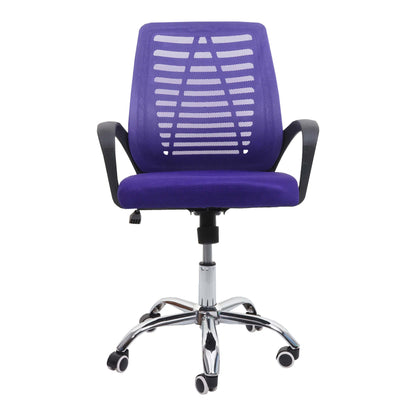 Bureaustoel MCW-L44, bureaustoel computerstoel, ergonomische rugleuning, netbespanning stof/textiel ~ paars
