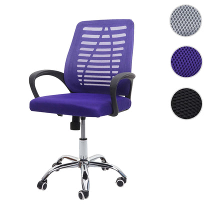 Bureaustoel MCW-L44, bureaustoel computerstoel, ergonomische rugleuning, netbespanning stof/textiel ~ paars