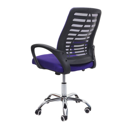 Bureaustoel MCW-L44, bureaustoel computerstoel, ergonomische rugleuning, netbespanning stof/textiel ~ paars