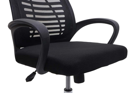 Bureaustoel MCW-L44, bureaustoel computerstoel, ergonomische rugleuning, netbespanning stof/textiel ~ zwart