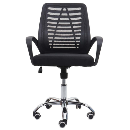 Bureaustoel MCW-L44, bureaustoel computerstoel, ergonomische rugleuning, netbespanning stof/textiel ~ zwart