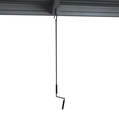Pergola MCW-L46, tuinpaviljoen met latten, 10cm aluminium frame, stormvaste regengoot, 3x4m ~ antraciet