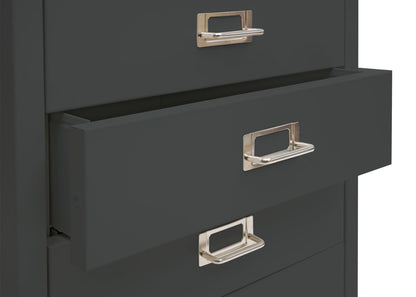 Verrijdbare ladekast MCW-L49, stalen ladekast archiefkast, metaal 75x40x41cm 5 laden ~ donkergrijs