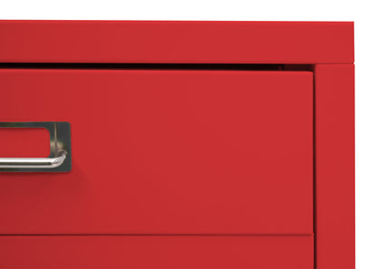 Verrijdbare ladekast MCW-L49, stalen ladekast archiefkast, metaal 115x40x41cm 8 laden ~ rood