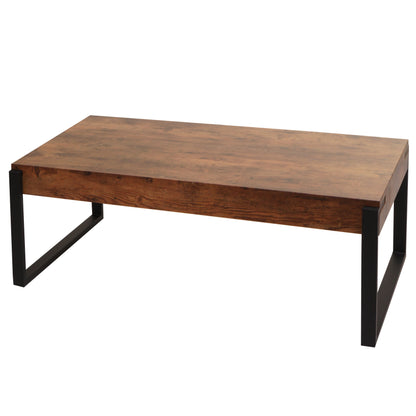 Salontafel MCW-L53, woonkamertafel bijzettafel sofatafel, metaal 43x110x64cm ~ donker wild eiken