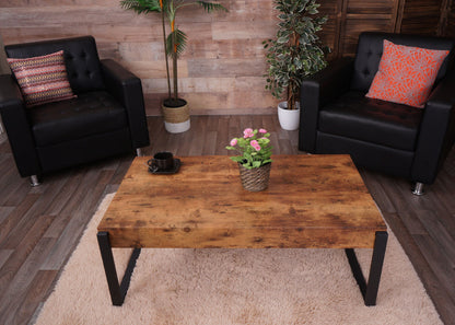 Salontafel MCW-L53, woonkamertafel bijzettafel sofatafel, metaal 43x110x64cm ~ donker wild eiken
