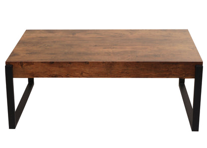Salontafel MCW-L53, woonkamertafel bijzettafel sofatafel, metaal 43x110x64cm ~ donker wild eiken
