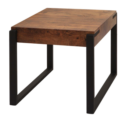 Bijzettafel MCW-L53, salontafel nachtkastje salontafel, metaal 51x50x54cm ~ donker wild eiken