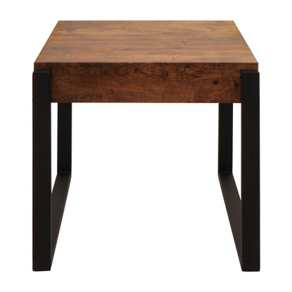 Bijzettafel MCW-L53, salontafel nachtkastje salontafel, metaal 51x50x54cm ~ donker wild eiken