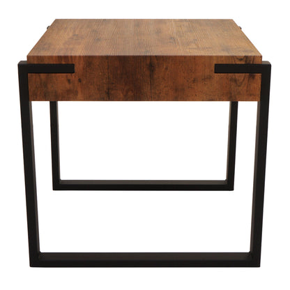 Bijzettafel MCW-L53, salontafel nachtkastje salontafel, metaal 51x50x54cm ~ donker wild eiken