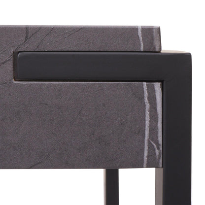 Salontafel MCW-L53, woonkamertafel bijzettafel sofatafel, metaal 43x110x64cm ~ marmer look grijs